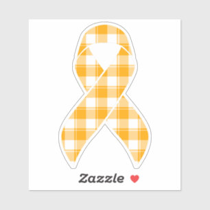 Kidney Cancer Awareness Plaid Orange Ribbon