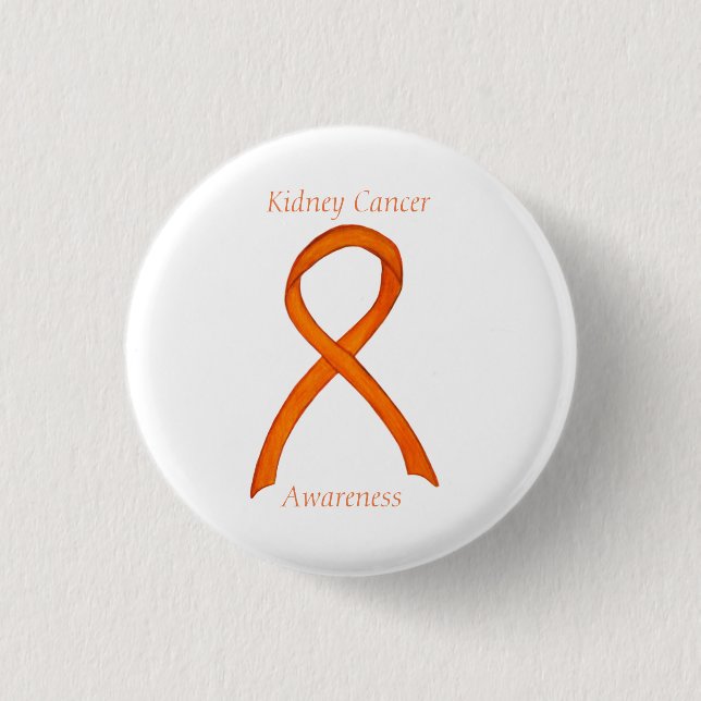 Kidney Cancer Awareness Ribbon Custom Pin (Front)