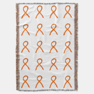 Kidney Cancer Awareness Ribbon Heart Throw Blanket
