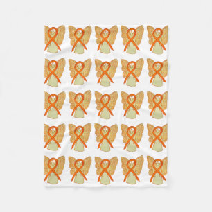 Kidney Cancer Awareness Ribbon Soft Fleece Blanket