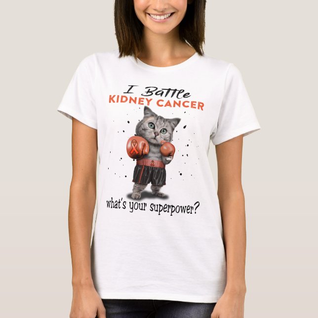 Kidney Cancer Awareness Ribbon Support Gifts T-Shirt (Front)