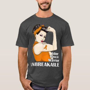 Kidney Cancer Awareness Warrior Unbreakable Surviv T-Shirt