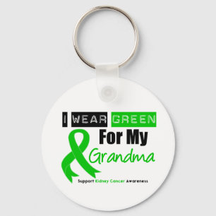 Kidney Cancer Green Ribbon For My Grandma Key Ring