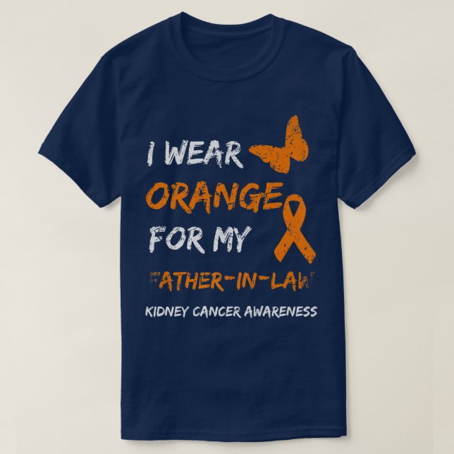 Kidney Cancer I Wear Orange For My Fatherinlaw Rib T-Shirt (Design Front)