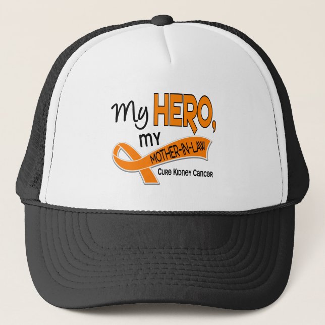Kidney Cancer MY HERO MY MOTHER-IN-LAW 42 Trucker Hat (Front)