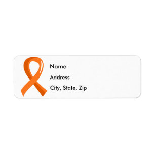 Kidney Cancer Orange Ribbon 3 Return Address Label