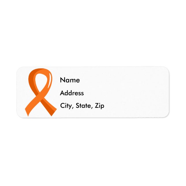 Kidney Cancer Orange Ribbon 3 Return Address Label (Front)