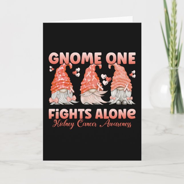 Kidney Cancer Orange Ribbon Gnome Card (Front)