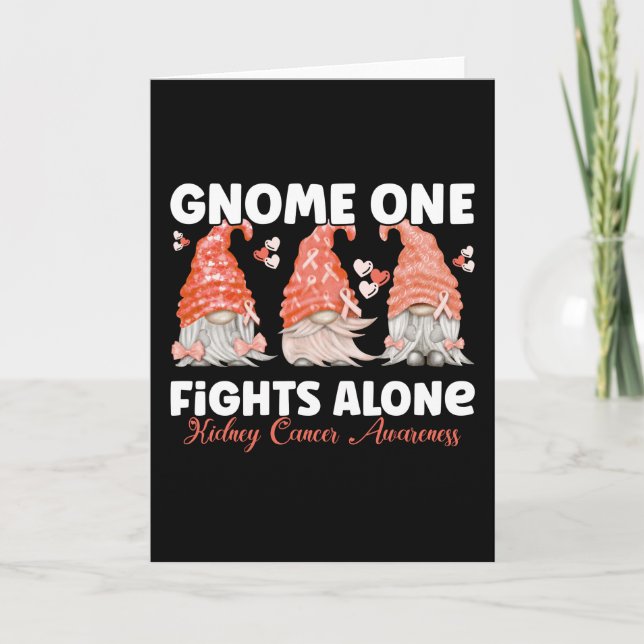 Kidney Cancer Orange Ribbon Gnome Card (Front)