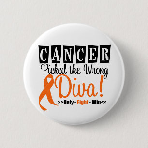 Kidney Cancer Picked The Wrong Diva v3 6 Cm Round Badge