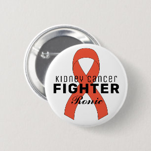 Kidney Cancer Ribbon White Button