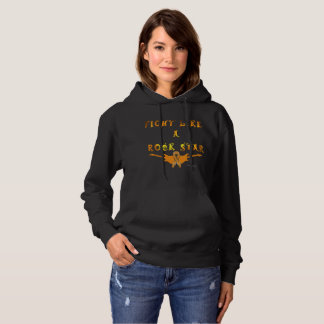 Kidney Cancer Rock Star Ladies Hoodie