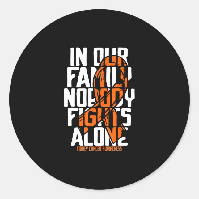 Kidney Cancer Support Family Kidney Cancer Awaren Classic Round Sticker (Front)