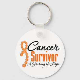 Kidney Cancer Survivor Journey Orange Ribbon Key Ring
