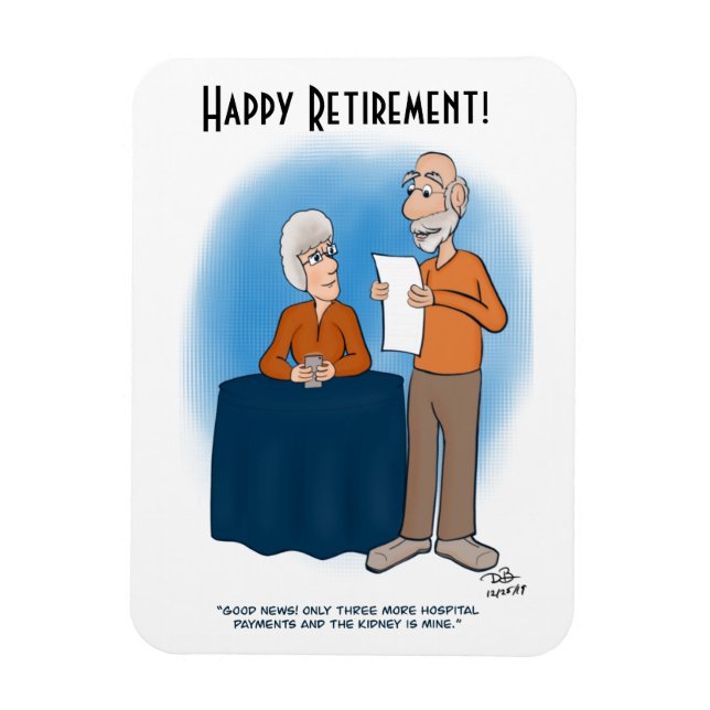 Kidney Card Folded Retirement Card Magnet (Vertical)