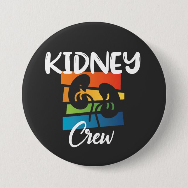 Kidney Crew Dialysis Nurse Nephrology Kidney Squad 7.5 Cm Round Badge (Front)