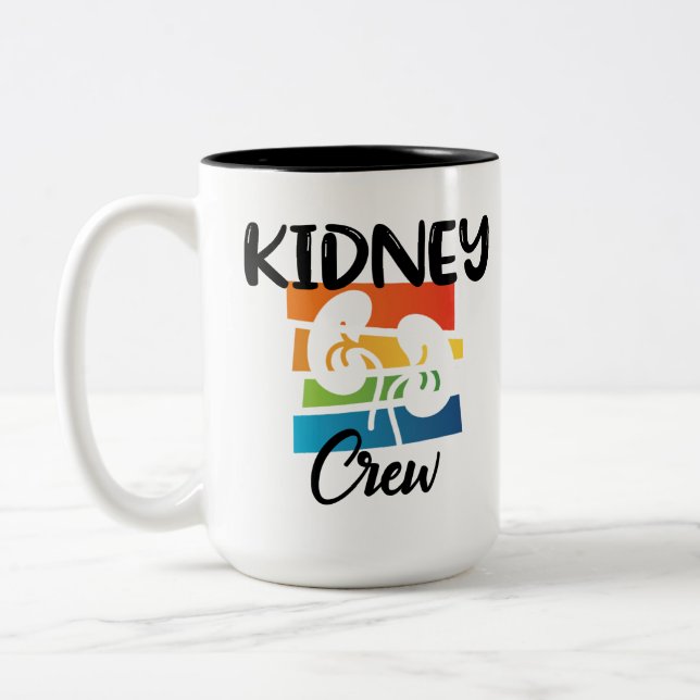 Kidney Crew Dialysis Nurse Nephrology Kidney Squad Two-Tone Coffee Mug (Left)
