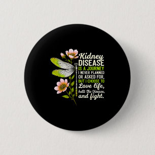 Kidney disease awareness butterfly ribbon kidneyKi 6 Cm Round Badge