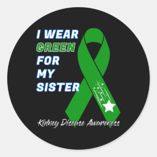 Kidney Disease Awareness Dialysis Transplant Donor Classic Round Sticker