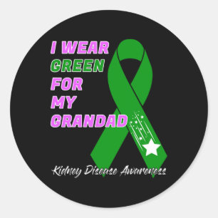 Kidney Disease Awareness Dialysis Transplant Patie Classic Round Sticker