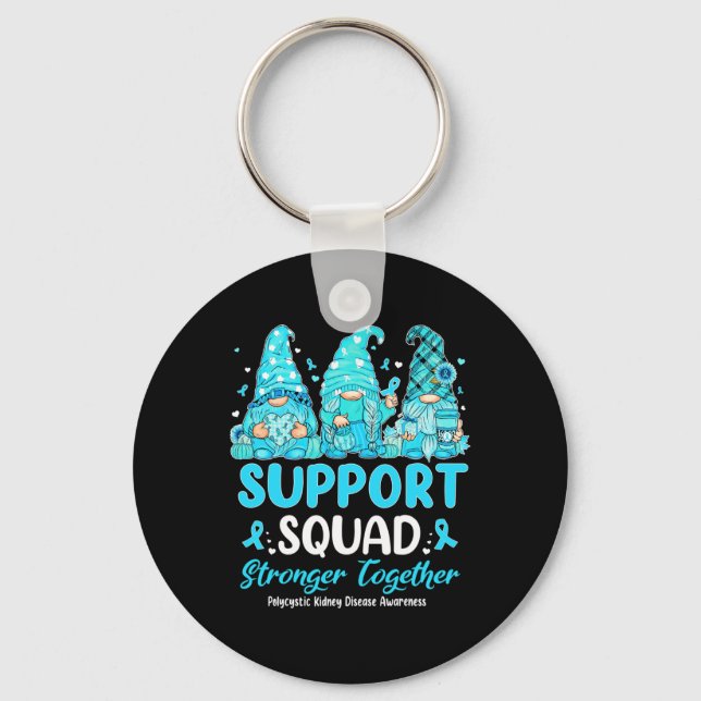 Kidney Disease Awareness Gnomies Support Squad  Key Ring (Front)