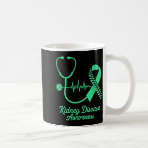 Kidney disease awareness green march ribbon heart coffee mug