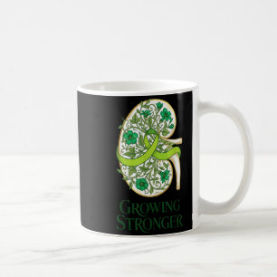 Kidney Disease Awareness Green Ribbon Floral Renal Coffee Mug