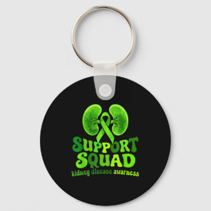 Kidney disease awareness green ribbon groovy key ring