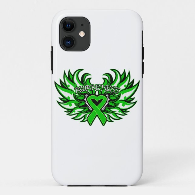 Kidney Disease Awareness Heart Wings Case-Mate iPhone Case (Back)