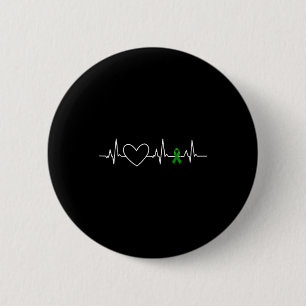 Kidney Disease Awareness Heartbeat 6 Cm Round Badge
