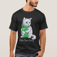 Kidney Disease Awareness Month Green Ribbon Cat