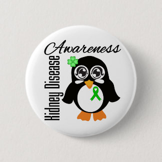 Kidney Disease Awareness Penguin 6 Cm Round Badge