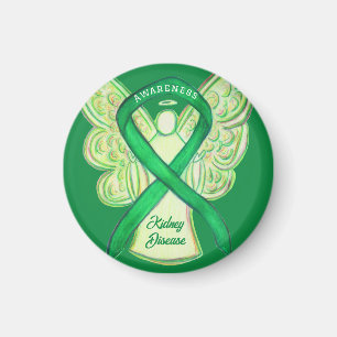 Kidney Disease Awareness Ribbon Angel Art Magnet