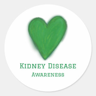 Kidney Disease Awareness Ribbon Art Sticker Decal