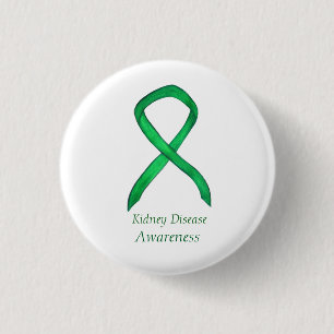 Kidney Disease Awareness Ribbon Custom Art Pin