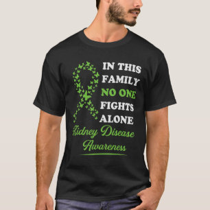 Kidney Disease Awareness Ribbon Family Nobody Figh T-Shirt
