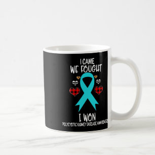 Kidney Disease Awareness Ribbon I Came We Fought Coffee Mug
