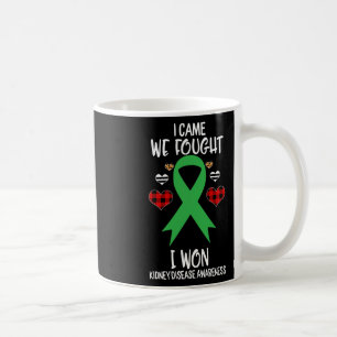 Kidney Disease Awareness Ribbon I Came We Fought I Coffee Mug