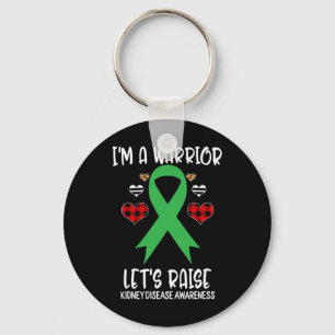 Kidney Disease Awareness Ribbon I'm Warrior Let's Key Ring