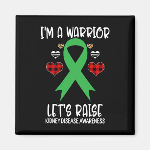 Kidney Disease Awareness Ribbon I'm Warrior Let's Magnet