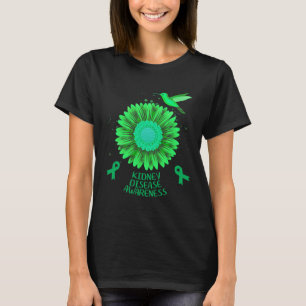 Kidney Disease Awareness Sunflower Hummingbird Gif T-Shirt