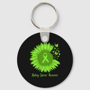 Kidney Disease Awareness Sunflower Mum Green Ribbo Key Ring