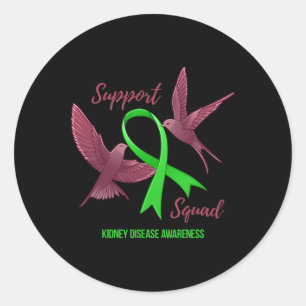 Kidney Disease Awareness Support Squad 1 Classic Round Sticker