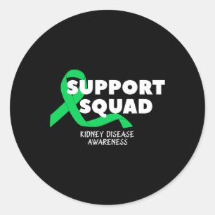 Kidney Disease Awareness Support Squad Men Women 1 Classic Round Sticker