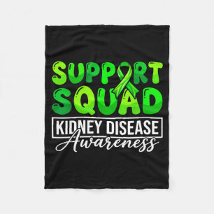 Kidney disease awareness support squad nurse green fleece blanket