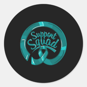 Kidney Disease Awareness Support Squad Teal Classic Round Sticker