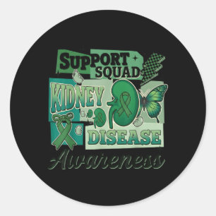 Kidney Disease Awareness Support Squad Team Classic Round Sticker