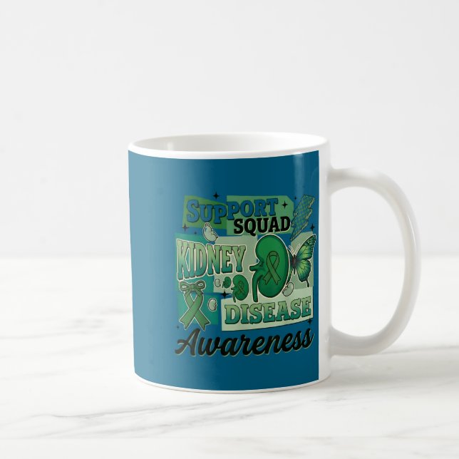 Kidney disease awareness support squad team coffee mug (Right)