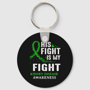 Kidney Disease Awareness Survivor Green Ribbon Men Key Ring