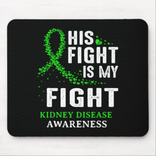 Kidney Disease Awareness Survivor Green Ribbon Men Mouse Pad